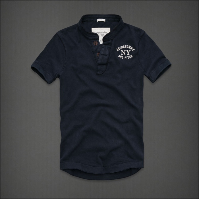 Abercrombie Fitch Hombres Ponte de pie de cuello Corto Remera AF5769